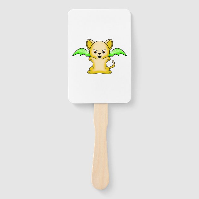 Abanico Batmouse. Funny mouse with bat wings. Halloween. (Anverso)