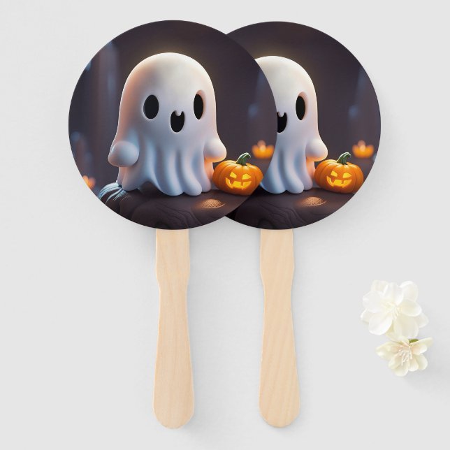 Abanico Bebé Fantasma Típico personaje de Halloween (Anverso y reverso)
