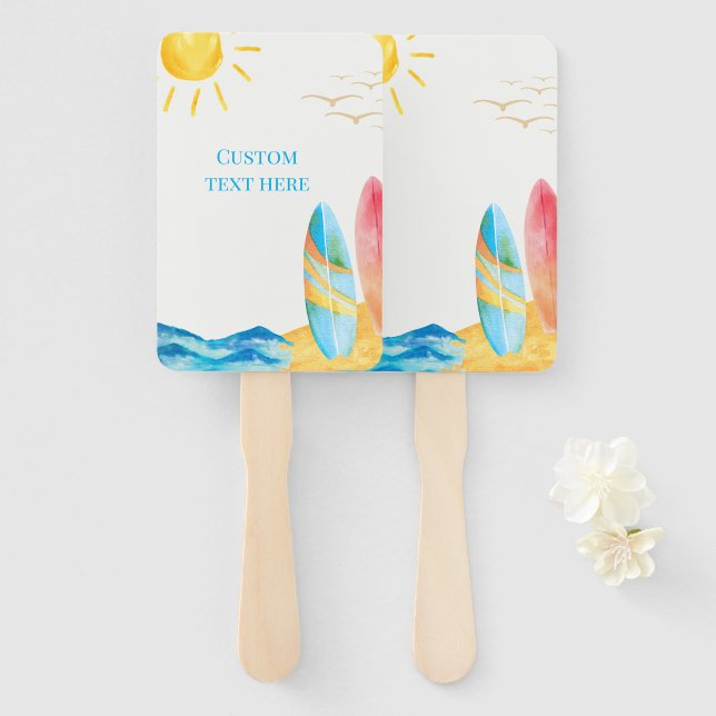 Abanico Bebés a bordo - Beach and Surf Board (Anverso y reverso)