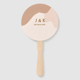 Abanico Beige boho curvy orange wedding name date