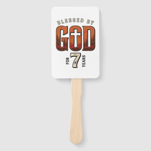 Abanico Bendecido Por Dios 7 Años Camiseta Cristiana Vinta