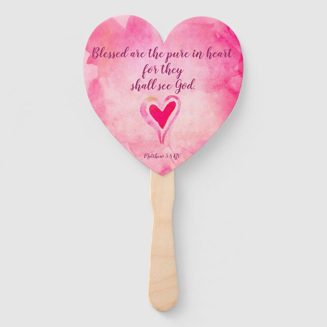 Abanico Bendecidos son los puros en el corazón - Mateo 5:8 (Anverso)