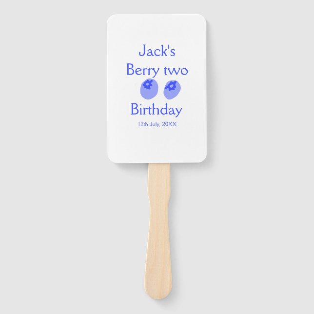 Abanico Berry two birthday blue berry add name date kids r (Anverso)