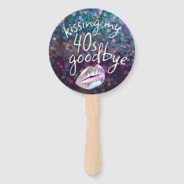 Abanico Besando mi adiós "cuarenta" personalizado