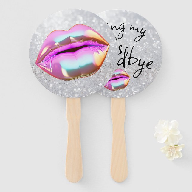 Abanico Besando mi despedida de los "30" (Anverso y reverso)