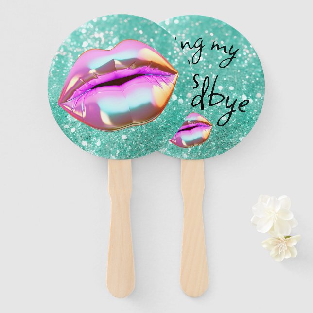 Abanico Besando mi despedida de los "30" (Anverso y reverso)
