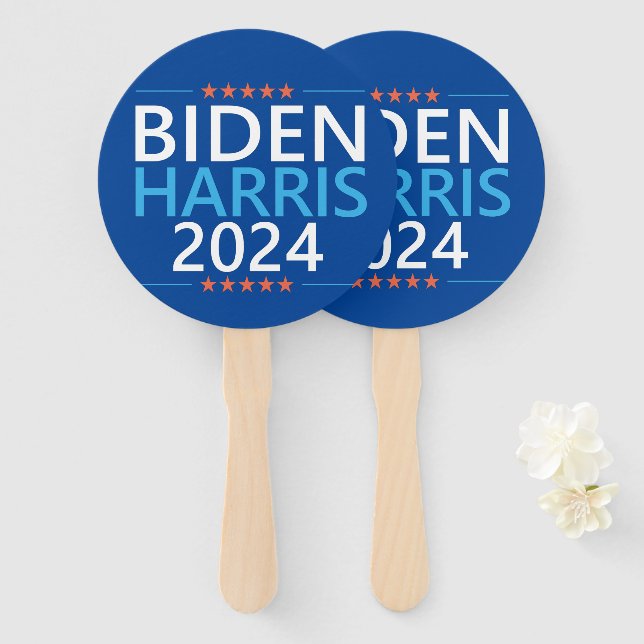 Abanico Biden Harris 2024 por las elecciones presidenciale (Anverso y reverso)