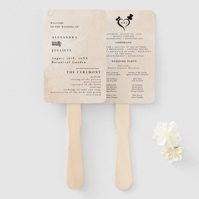 Abanico Bienvenida boda (Anverso y reverso)