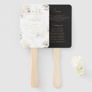 Abanico Bienvenida Ebony ID989 de Pearl Rubor Floral Boda