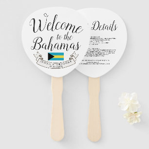 Abanico Bienvenidos a Bahamas Personalizado de bodas de