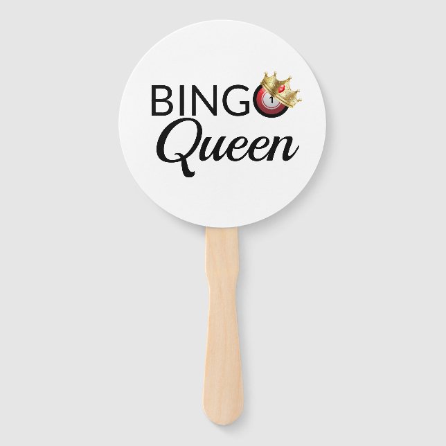 Abanico Bingo Queen White Hand Fan (Anverso)
