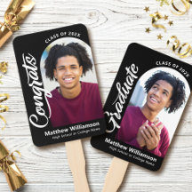 Black Congrats Grad 2 Photo Arch Bold White Script