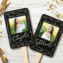 Abanico Black Gold Hand Drawn Doodle Graduation 2 Photo