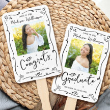 Black Hand Drawn Doodle Graduation 2 Photo White