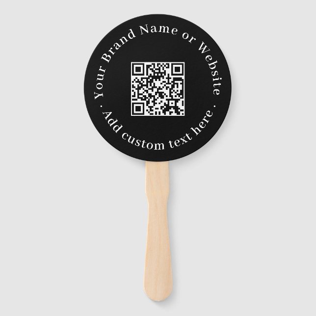 Abanico Black QR | Modern Minimalist Round Design (Anverso)