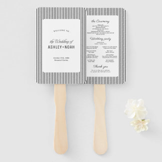 Abanico Black Striped Elegance Classy Wedding Program