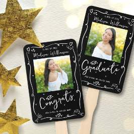 Abanico Black White Hand Drawn Doodle Graduation 2 Photo