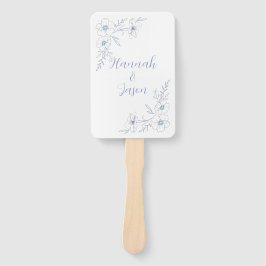 Abanico Blissful Blue Blooms Wedding Program Hand Fans
