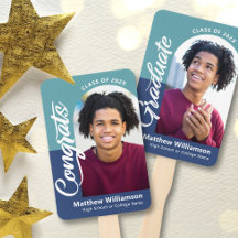 Blue Congrats Grad 2 Fotos Arch Bold Script Retro