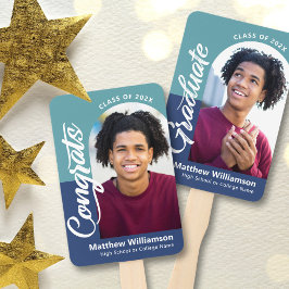 Abanico Blue Congrats Grad 2 Fotos Arch Bold Script Retro