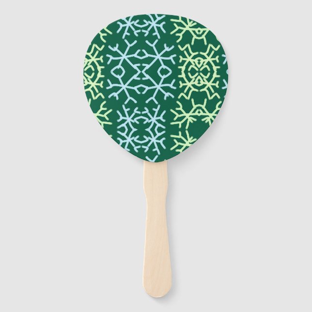 Abanico Blue gr Nieve flakes patrón de nieve Navidad (Anverso)