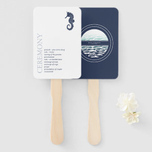 Abanico Blue Wave Seahorse Boda V2 ID836