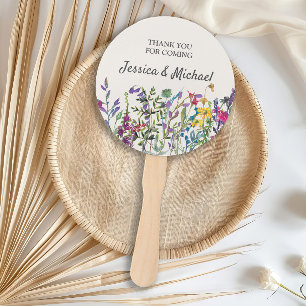 Abanico Boda al aire libre con flores silvestres de acuare