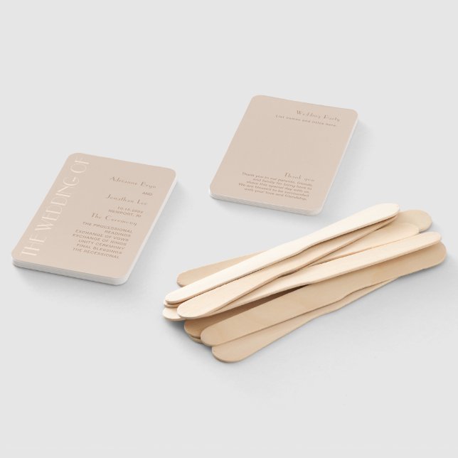 Abanico Boda beige elegante (No montado)