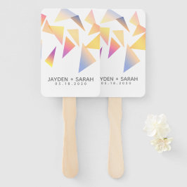 Abanico Boda blanco pastel de confetti multicolor