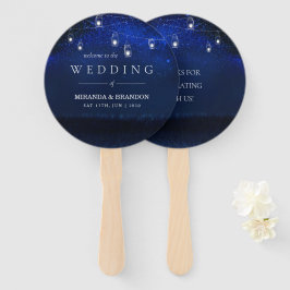 Abanico Boda Blue Night Silver Mason Jar String Lights
