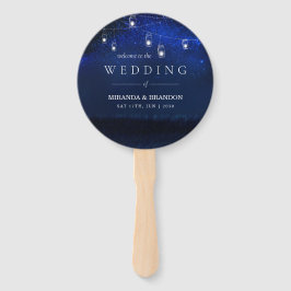 Abanico Boda Blue Night Silver Mason Jar String Lights