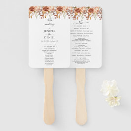 Abanico Boda Boho Rústica de Otoño con Hojas de Otoño