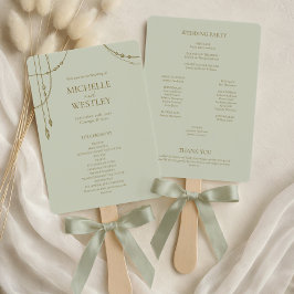 Abanico Boda Boho Verde Salvia Claro Cortinas Con Cuentas