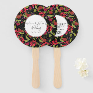 Abanico Boda Botánica Floral Tulipán Rosa Verdor