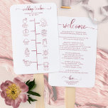 Abanico Boda Cocktail Itinerario - Bienvenida Boda Icono<br><div class="desc">Un sencillo itinerario de boda de caligrafía de moda, fácil de personalizar con tus detalles. Compruebe que la colección contiene elementos coincidentes. PERSONALIZACIÓN: Si necesita personalización del diseño, póngase en contacto conmigo por chat; si necesita información sobre su pedido, opciones de envío, etc., póngase en contacto directamente con el soporte...</div>