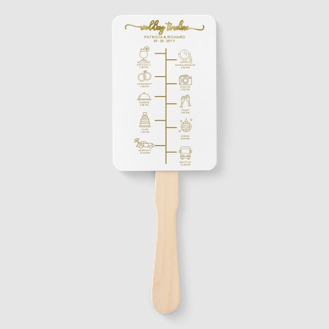 Abanico Boda Cocktail Itinerario - Bienvenida Boda Icono (Anverso)
