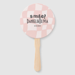 Abanico Boda cuadrado rosado