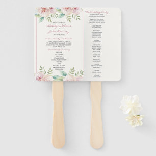 Abanico Boda de acuarela de primavera floral suave Ceremon