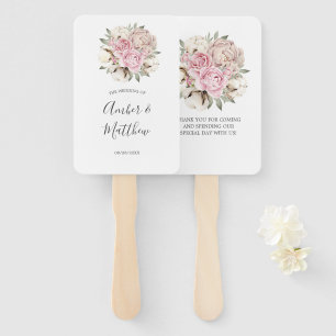 Abanico Boda de algodón de crema rosada Rubor