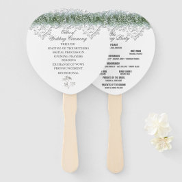 Abanico Boda de aliento de encaje blanco y bebés