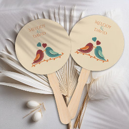 Abanico Boda de Aves de Amor