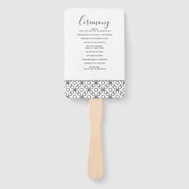 Abanico Boda de caligrafía simple y mínima en blanco y neg