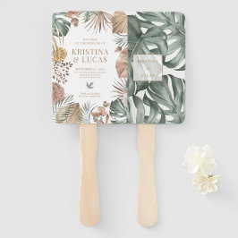 Abanico Boda de destino de Oasis Tropical Monstera