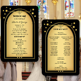 Abanico Boda de espárragos de oro negro