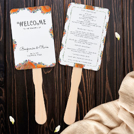 Abanico Boda de flores silvestres acuarela minimalista boh