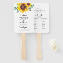 Abanico Boda de girasol amarillo moderno