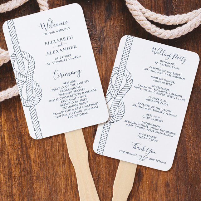 Abanico Boda de guión moderno de Knot náutico (Subido por el creador)