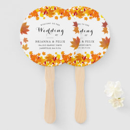 Abanico Boda de hojas de otoño rústico