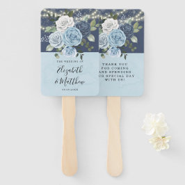 Abanico Boda de iluminación de la Marina Azul de Dusty