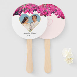 Abanico Boda de imagen floral tropical personalizable